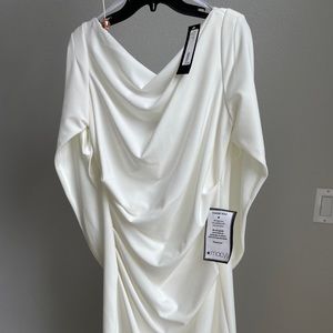 Betsy & Adam NWT white cape style dress. Size 10